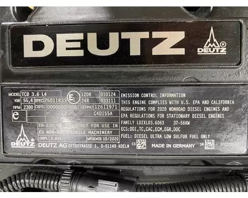 Deutz TCD3.6L4 Engine Assembly