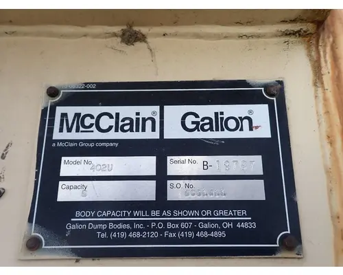 Body / Bed DUMP 10FT Michigan Truck Parts