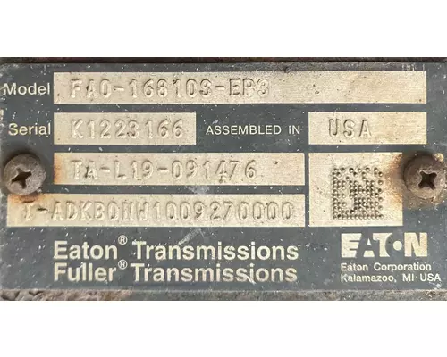 EATON/FULLER FAO-16810S-EP3 Transmission