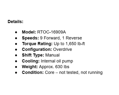 EATON FULLER RTOC16909A Transmission Assembly