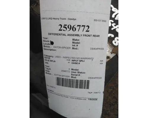 EATON-SPICER DS404R308 DIFFERENTIAL ASSEMBLY FRONT REAR