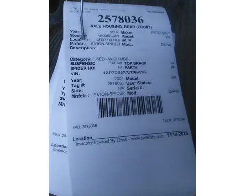 EATON-SPICER DSP40 AXLE HOUSING, REAR (FRONT)