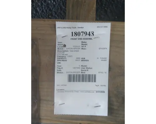 EATON-SPICER EFA20F4 FRONT END ASSEMBLY