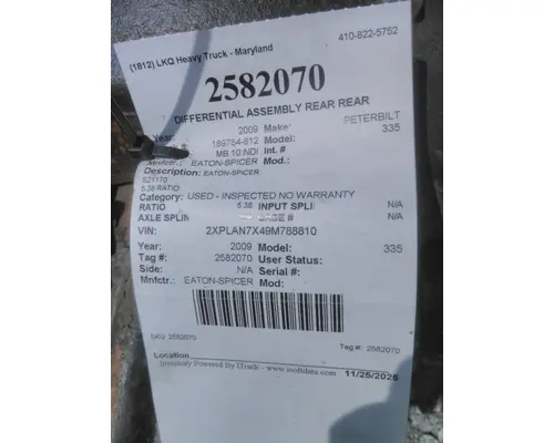 EATON-SPICER S21170R538 DIFFERENTIAL ASSEMBLY REAR REAR