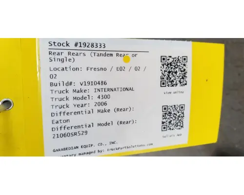 EATON 21060S Rear Rears (Tandem Rear or Single)