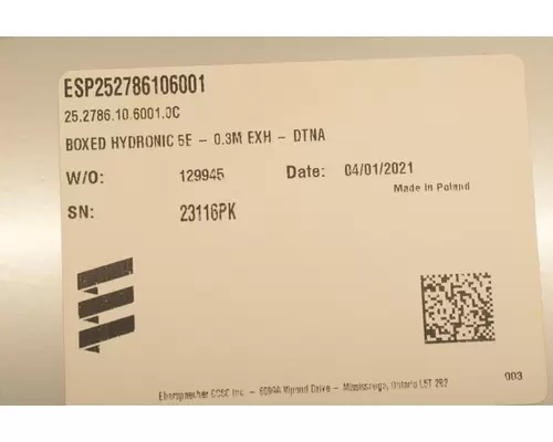 ESPAR Boxed Hydronic 5E-0.3M Heater Core