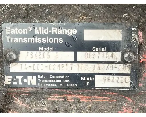 Transmission Assembly Eaton/Fuller FS4205B Complete Recycling Group LLC