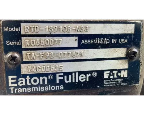Eaton/Fuller RTO18910BAS3 Transmission Assembly