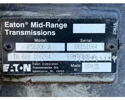 Transmission Assembly Eaton/Fuller FS6206A Complete Recycling Group LLC