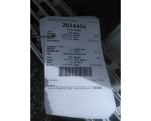 FONTAINE STATIONARY FIFTH WHEEL