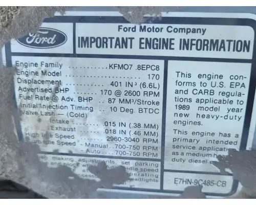 FORD 170 Engine Assembly