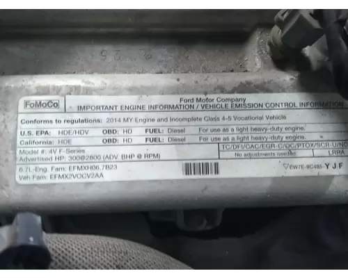 FORD 6.7L V8 DIESEL ENGINE ASSEMBLY