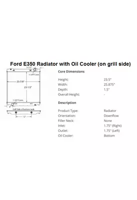 FORD E350 Radiator