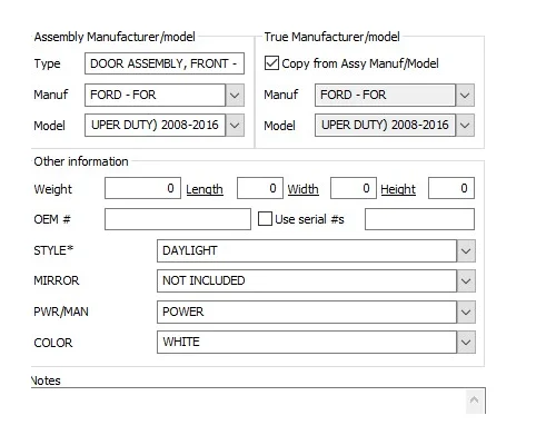 FORD F650SD (SUPER DUTY) 2008-2016 DOOR ASSEMBLY, FRONT