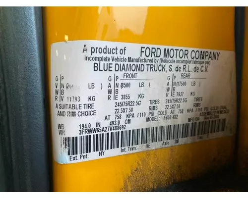 FORD F650 Complete Vehicle