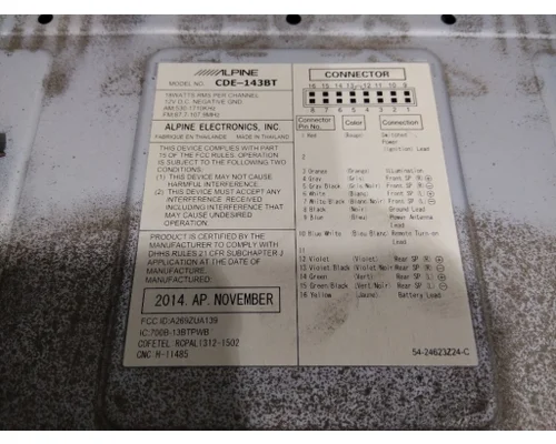 FORD F750SD (SUPER DUTY)  RADIO AMFMBLUETOOTH