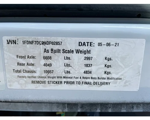 FORD F750 Vehicle For Sale
