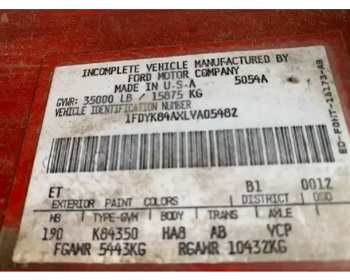 FORD F800 Complete Vehicle
