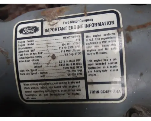 FORD F800 WHOLE TRUCK FOR RESALE