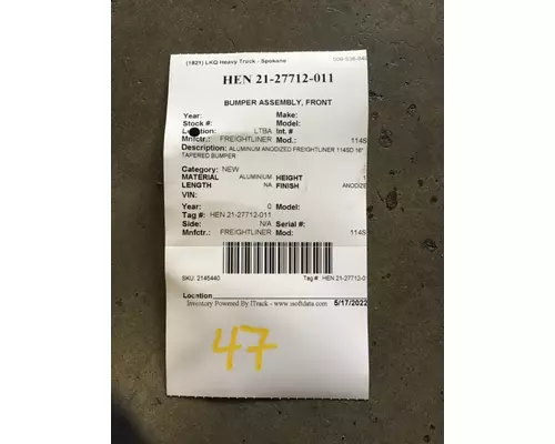 FREIGHTLINER 114SD 2011-2024 BUMPER ASSEMBLY, FRONT