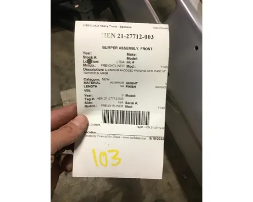 FREIGHTLINER 114SD 2011-2026 BUMPER ASSEMBLY, FRONT