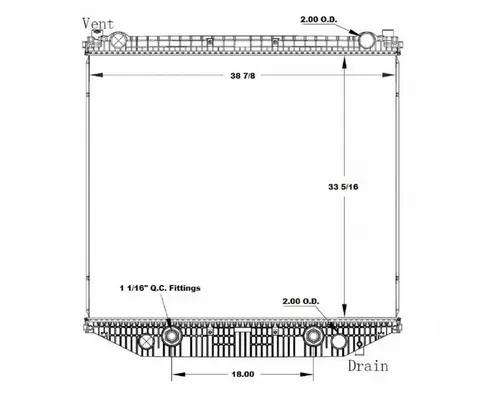 FREIGHTLINER 114SD RADIATOR ASSEMBLY OEM# 0525092002, 0525092006 ...