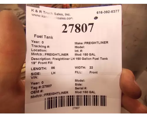 FREIGHTLINER 150 GAL Fuel Tank
