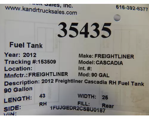 FREIGHTLINER 90 GAL Fuel Tank