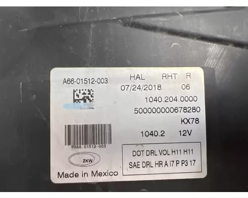 FREIGHTLINER A66-01512-003 Headlamp Assembly