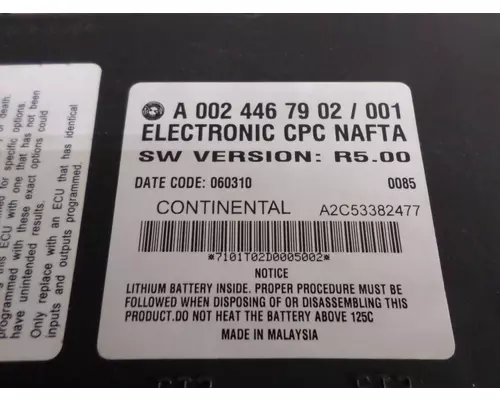 FREIGHTLINER CASCADIA 113 CAB CONTROL UNIT MODULE