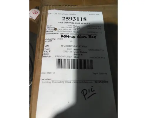 FREIGHTLINER CASCADIA 113 CAB CONTROL UNIT MODULE