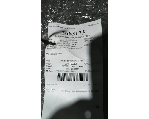 FREIGHTLINER CASCADIA 113 CHASSIS CONTROL MODULE (CCM)