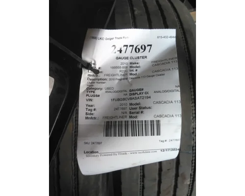 FREIGHTLINER CASCADIA 113 GAUGE CLUSTER
