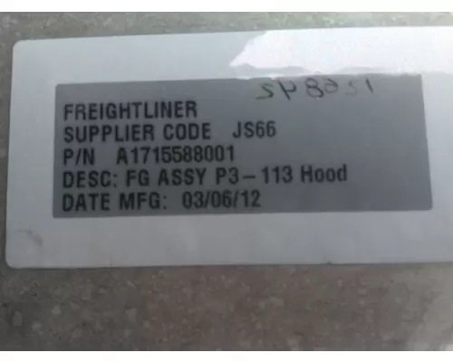 FREIGHTLINER CASCADIA 113 HOOD