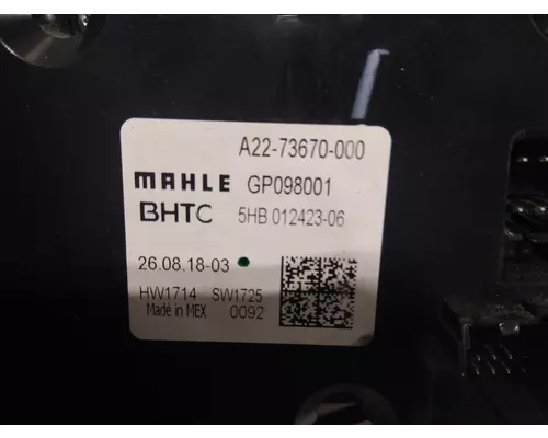 FREIGHTLINER CASCADIA 116 TEMPERATURE CONTROL