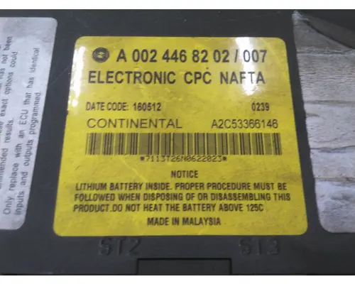 FREIGHTLINER CASCADIA 125 CAB CONTROL UNIT MODULE
