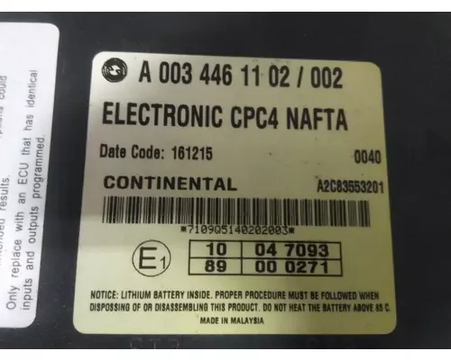 FREIGHTLINER CASCADIA 125 CAB CONTROL UNIT MODULE