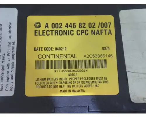 FREIGHTLINER CASCADIA 125 CAB CONTROL UNIT MODULE