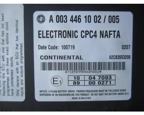 FREIGHTLINER CASCADIA 125 CHASSIS CONTROL MODULE (CCM)