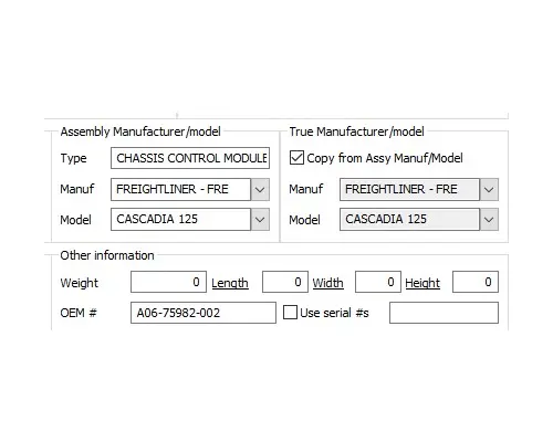 FREIGHTLINER CASCADIA 125 CHASSIS CONTROL MODULE (CCM)