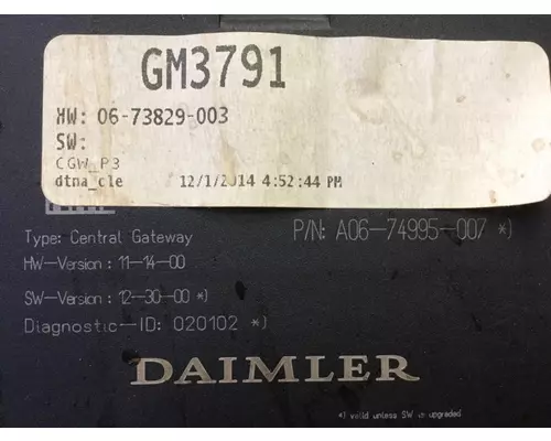 FREIGHTLINER CASCADIA 125 CHASSIS CONTROL MODULE..CCM