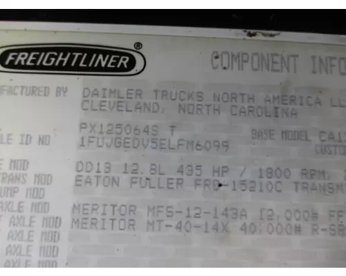 FREIGHTLINER CASCADIA 125 WHOLE TRUCK FOR RESALE