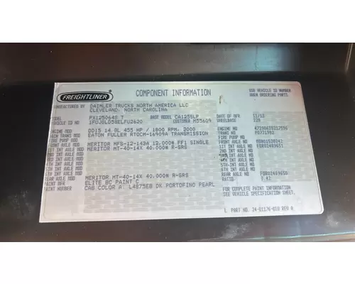 FREIGHTLINER CASCADIA 125 WHOLE TRUCK FOR RESALE