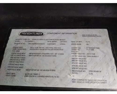 FREIGHTLINER CASCADIA 125 WHOLE TRUCK FOR RESALE