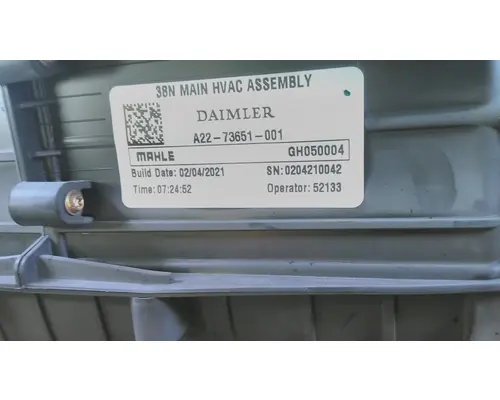 FREIGHTLINER CASCADIA 126 HEATER ASSEMBLY