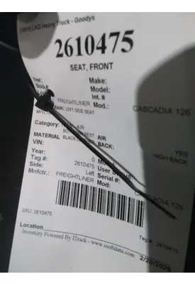 FREIGHTLINER CASCADIA 126 SEAT, FRONT