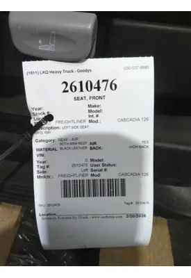 FREIGHTLINER CASCADIA 126 SEAT, FRONT