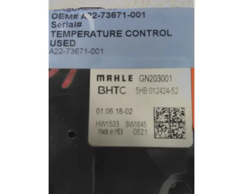 FREIGHTLINER CASCADIA 126 TEMPERATURE CONTROL