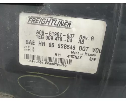 FREIGHTLINER CASCADIA 2007-2018 HEADLAMP ASSEMBLY