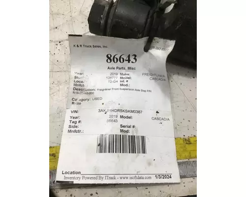 FREIGHTLINER CASCADIA Axle Parts, Misc, and seats